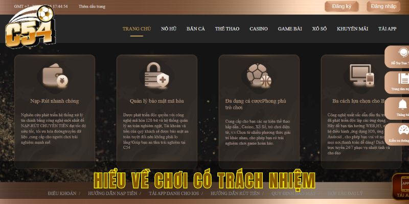 Chơi có trách nhiệm và những quy định buộc tuân thủ tại C54 1 Hiểu về chơi có trách nhiệm